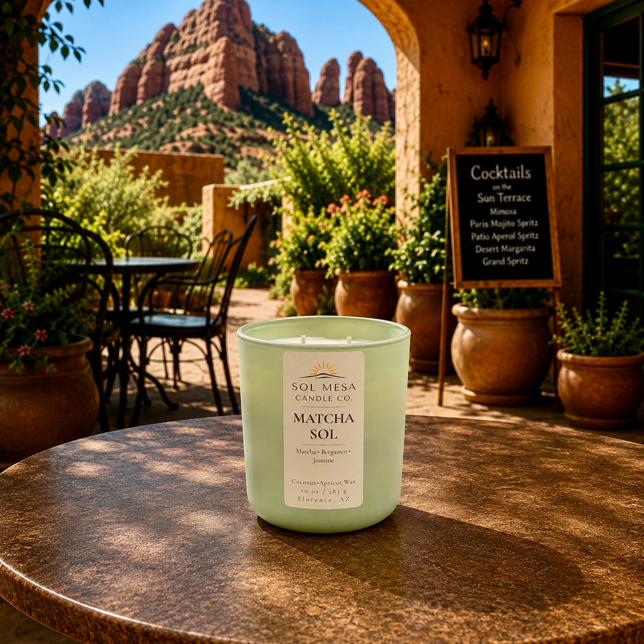 Matcha Sol Candle – Green Tea, Bergamot & Jasmine | Sol Mesa Candle Co.